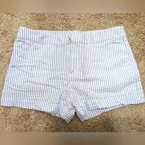 Blue/white striped boat shorts